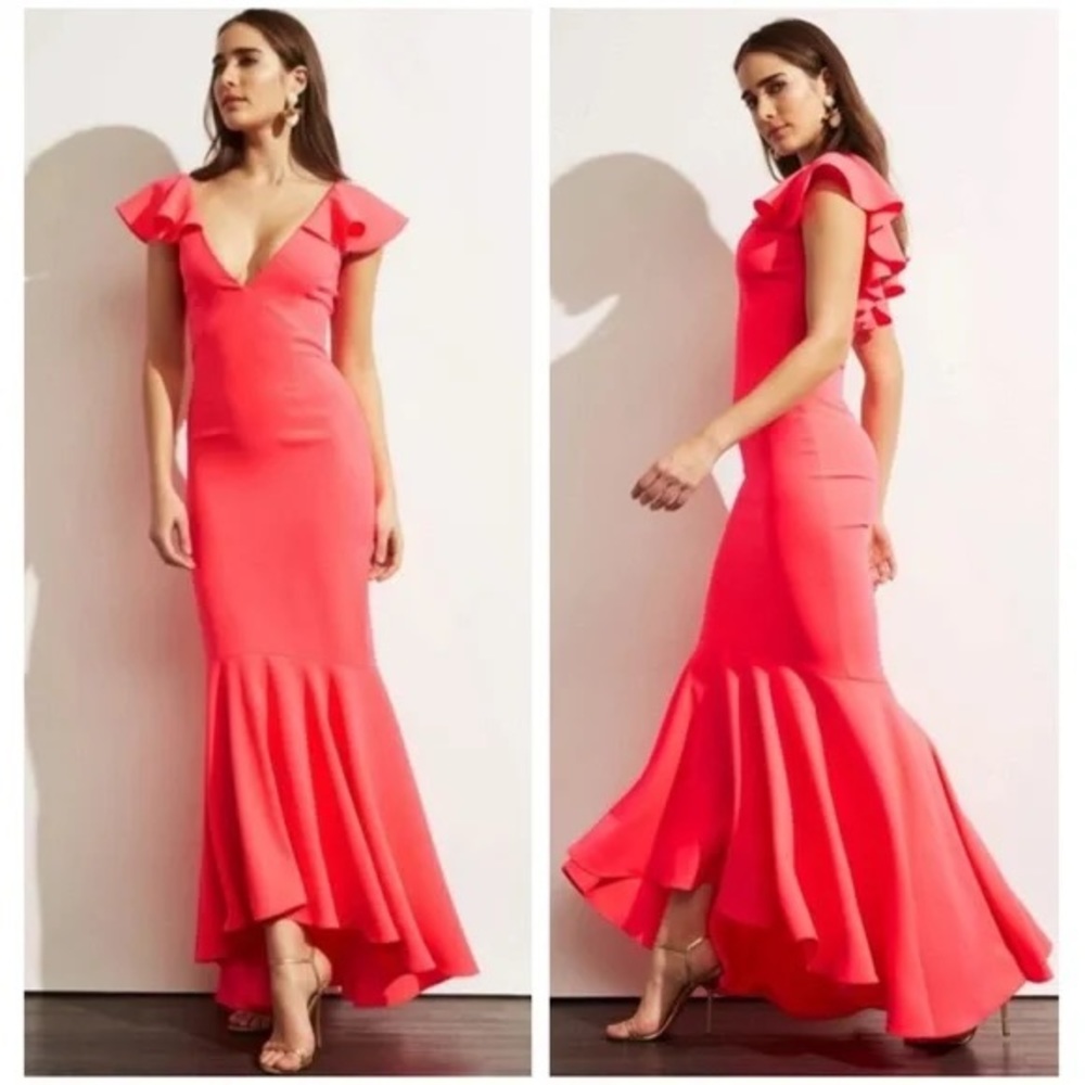 Sachin & Babi Mason Ruffle Trumphet Gown